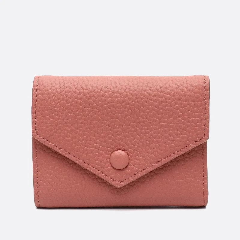 Portefeuille Premium en Cuir Triple Volet | Nina Sac Rose thé