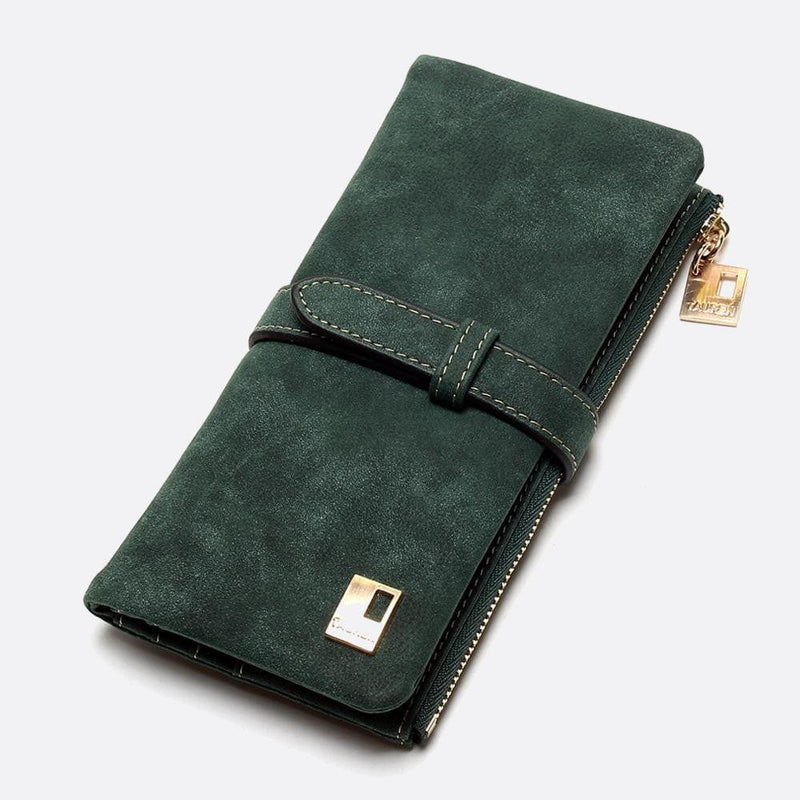 Portefeuille Premium en Nubuck | Nina Sac Vert foncé