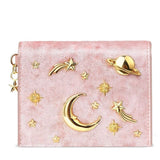 Portefeuille Velours Étoilé Chic | Nina Sac Rose