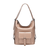 Sac à dos cuir souple avec bandoulière | Nina Sac Beige