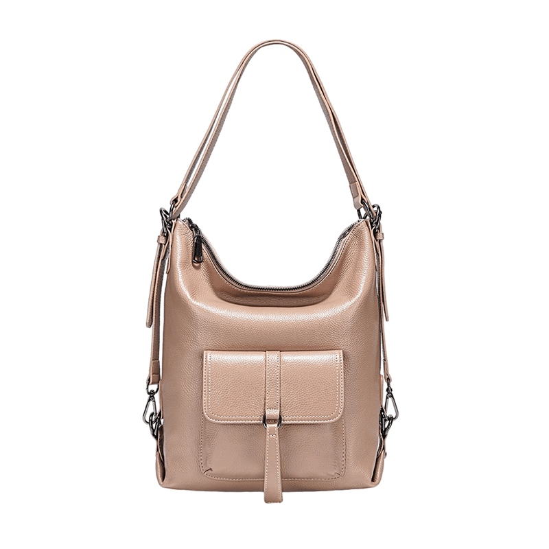 Sac à dos cuir souple avec bandoulière | Nina Sac Beige