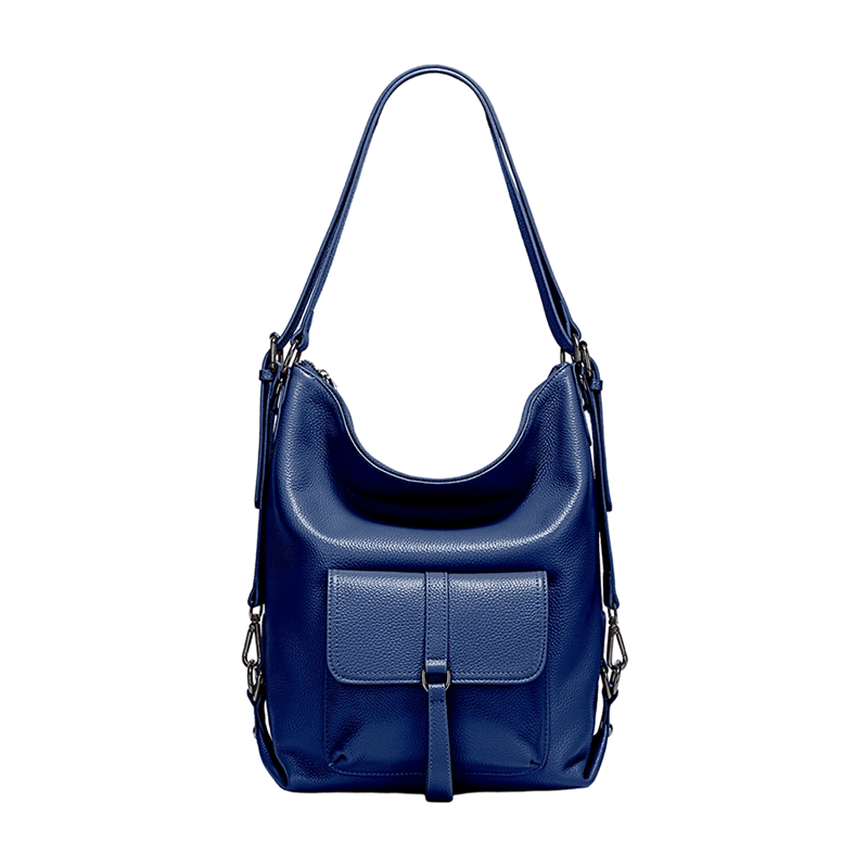 Sac à dos cuir souple avec bandoulière | Nina Sac Bleu