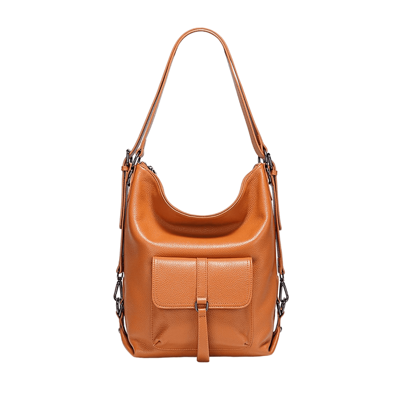 Sac à dos cuir souple avec bandoulière | Nina Sac Camel