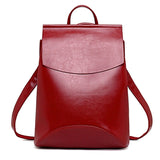 Sac à Dos En Cuir Classique Élégant | Nina Sac Rouge