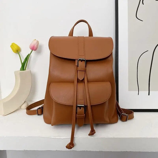 Sac à Dos en Cuir Rétro pour Femme | Nina Sac Marron