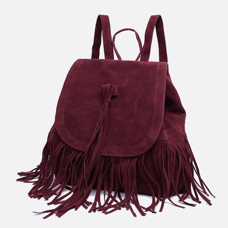 Sac à Dos en Daim Luxe | Nina Sac Bordeaux