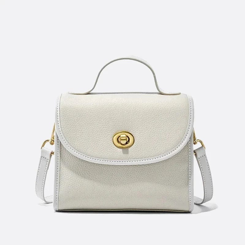 Sac à Main Carré en Cuir | Nina Sac Blanc ivoire