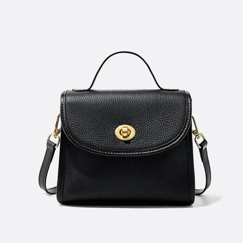 Sac à Main Carré en Cuir | Nina Sac Noir