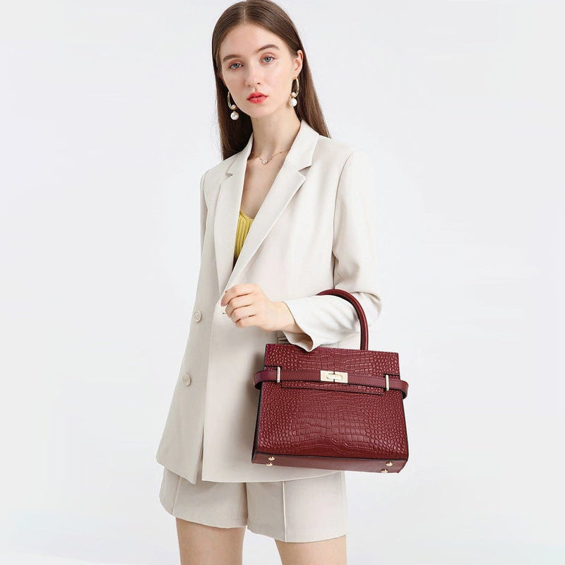 Sac à Main Croco Luxe en Cuir | Nina Sac