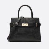 Sac à Main Croco Luxe en Cuir | Nina Sac Noir