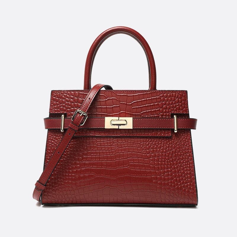 Sac à Main Croco Luxe en Cuir | Nina Sac Rouge