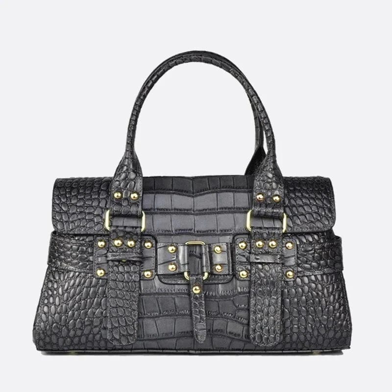 Sac à Main Croco Luxe | Nina Sac Gris