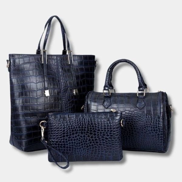 Sac à Main Crocodile Cuir PU | Sac Camille Bleu