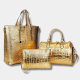 Sac à Main Crocodile Cuir PU | Sac Camille Or