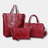 Sac à Main Crocodile Cuir PU | Sac Camille Rouge