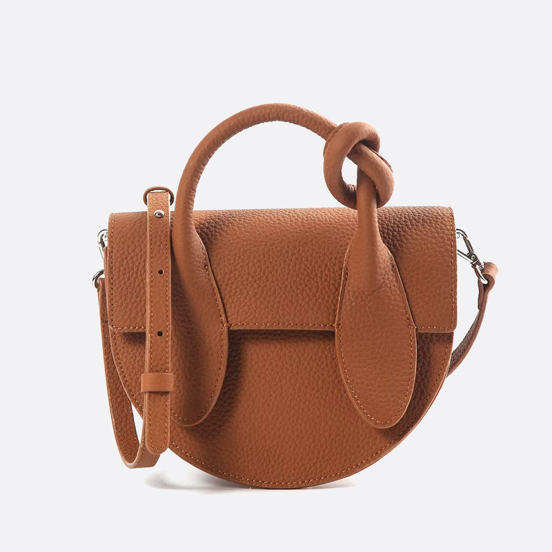 Sac à main en cuir demi-lune | Nina Sac Camel