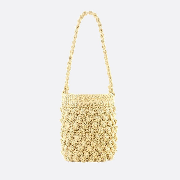 Sac à Main en Paille Crocheté | Nina Sac Champagne