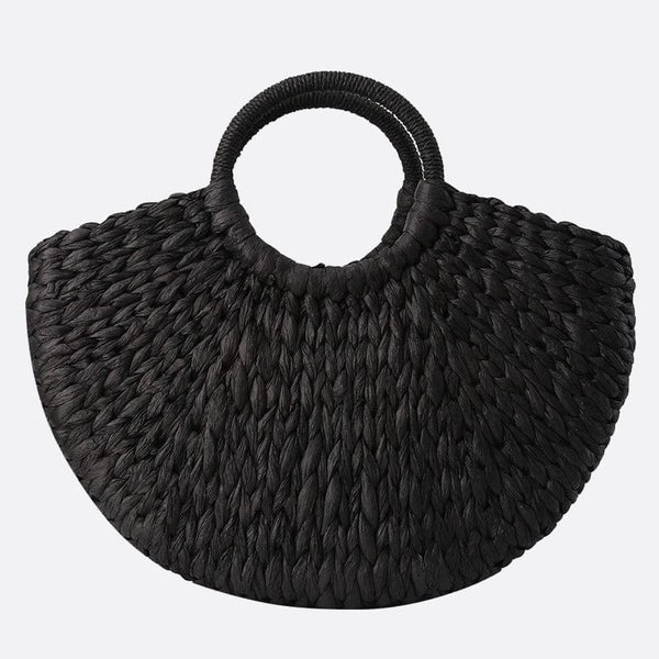 Sac à Main en Paille Noire - Collection Élégance | Nina Sac