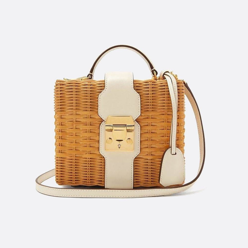 Sac à Main en Rotin Cuir | Nina Sac Blanc