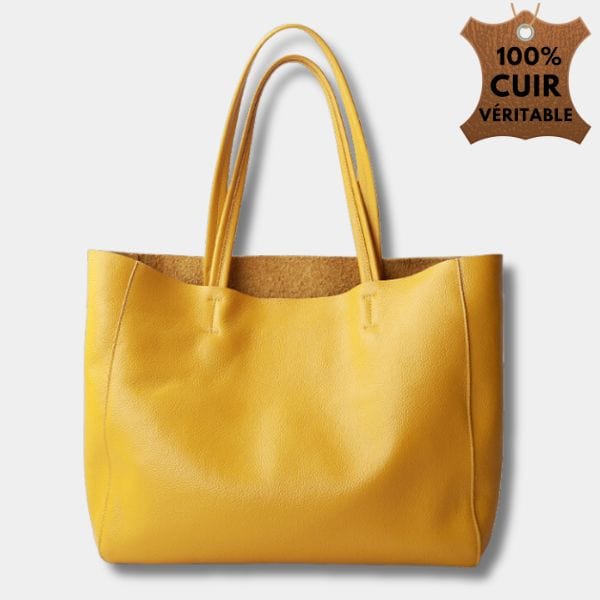 Sac à main fourre Tout cuir | Nina Sac Jaune