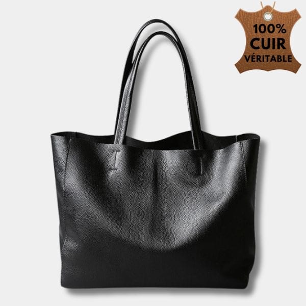 Sac à main fourre Tout cuir | Nina Sac Noir