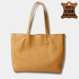 Sac à main fourre Tout cuir | Nina Sac Orange biscuit