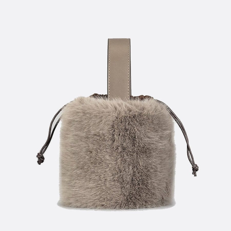 Sac à Main Luxueux en Fausse Fourrure | Nina Sac Beige