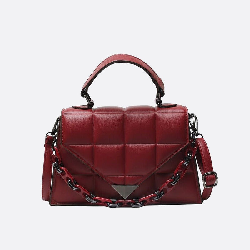 Sac à Main Matelassé en Cuir | Nina Sac Bordeaux