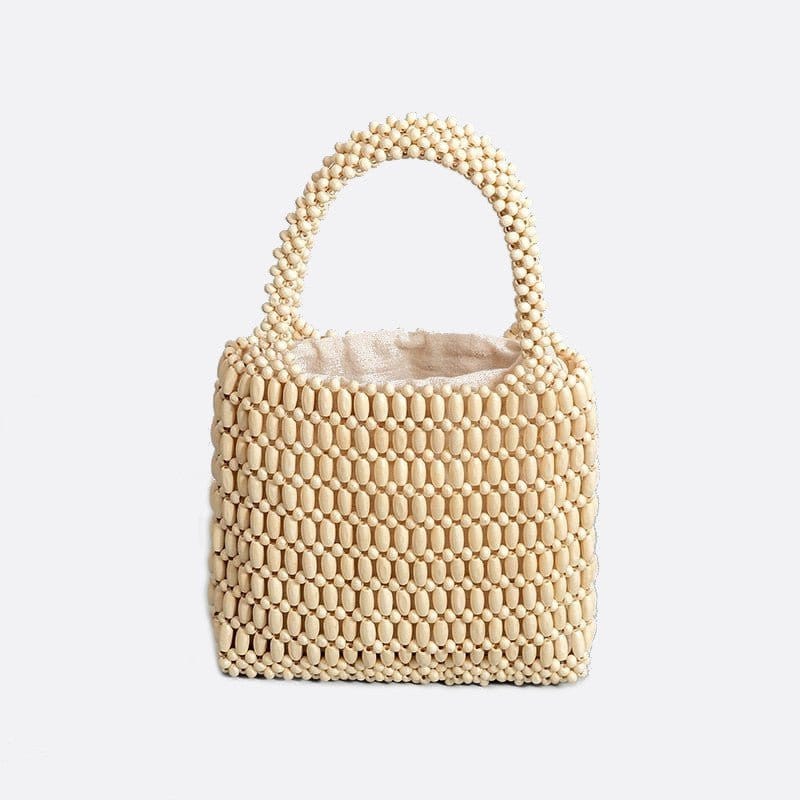 Sac à Main Perles de Bois Chic | Nina Sac Blanc