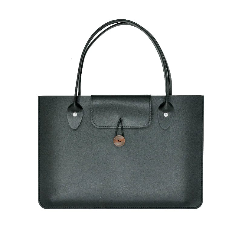 Sac à Main pour Ordinateur Ultra Fin de Luxe pour Femme | Nina Sac Noir