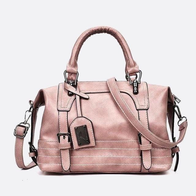 Sac à Main Rétro en Cuir | Nina Sac Rose pâle