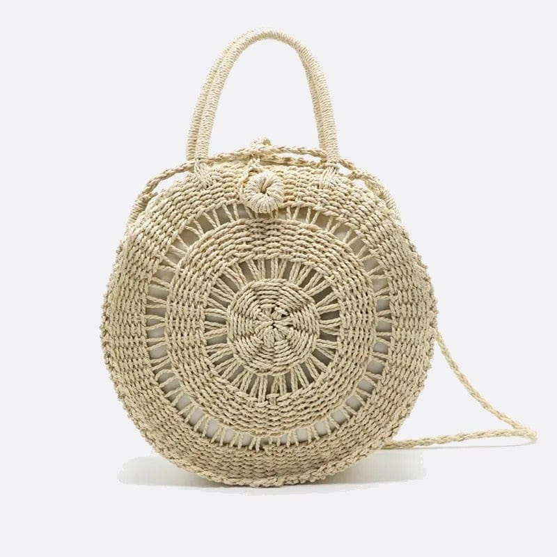 Sac à Main Rond en Corde - Style Élégant | Nina Sac Beige