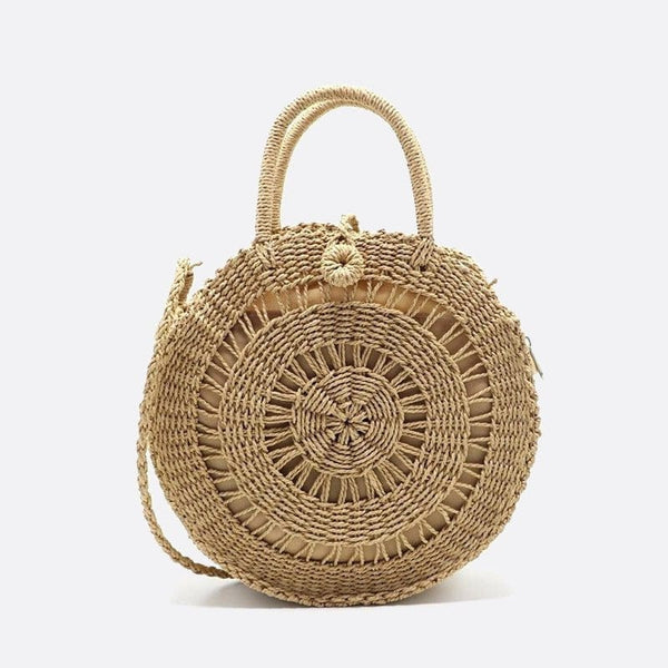 Sac à Main Rond en Corde - Style Élégant | Nina Sac Camel