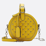 Sac à Main Rond en Cuir Matelassé | Nina Sac Jaune