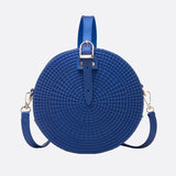 Sac à Main Rond en Cuir Tressé | Nina Sac Bleu