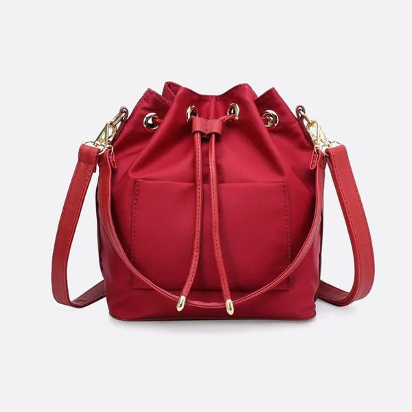 Sac à Main Seau Nylon Cordon | Nina Sac Rouge