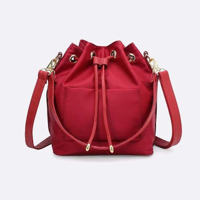 Sac à Main Seau Nylon Cordon | Nina Sac Rouge