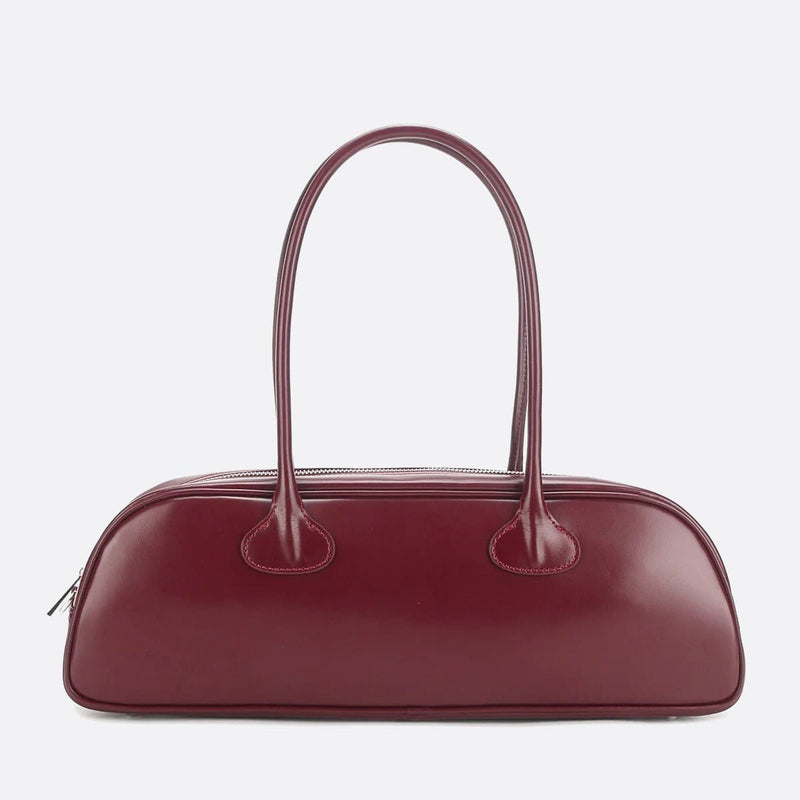 Sac Baguette en Cuir Longueur Élégante | Nina Sac Bordeaux