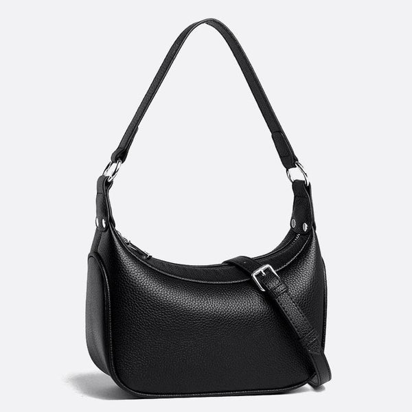 Sac Baguette en Cuir Noir | Nina Sac