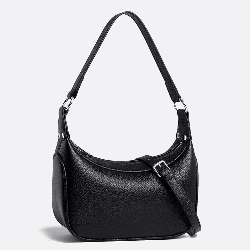 Sac Baguette en Cuir Noir | Nina Sac