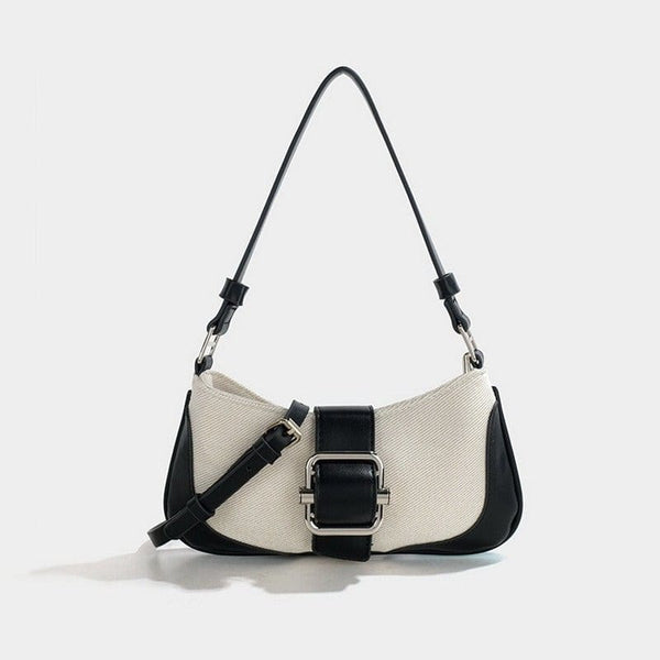 Sac Baguette Toile & Style | Nina Sac Noir