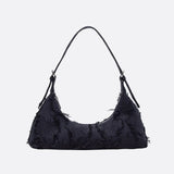 Sac Baguette Vintage en Toile | Nina Sac Noir