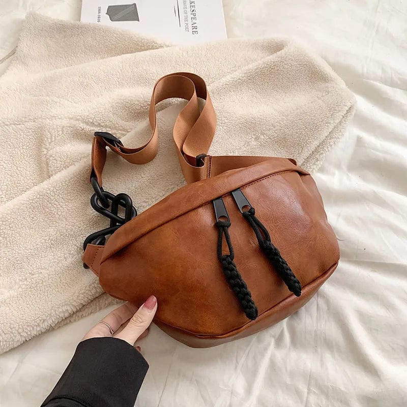 Sac banane cuir chic | Nina Sac Marron