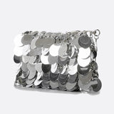 Sac Bandoulière Argenté Brillant | Nina Sac