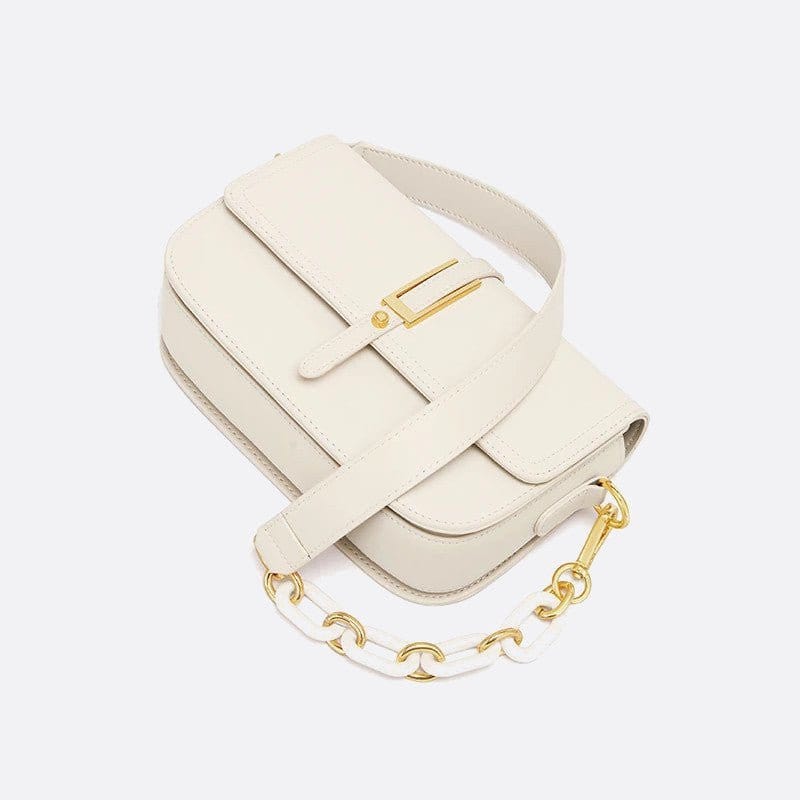 Sac Bandoulière Blanc en Cuir Élégant | Nina Sac