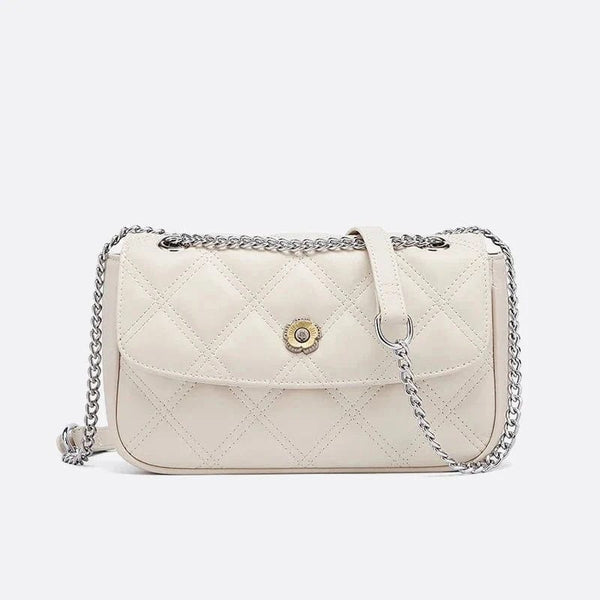 Sac Bandoulière Blanc Matelassé | Nina Sac