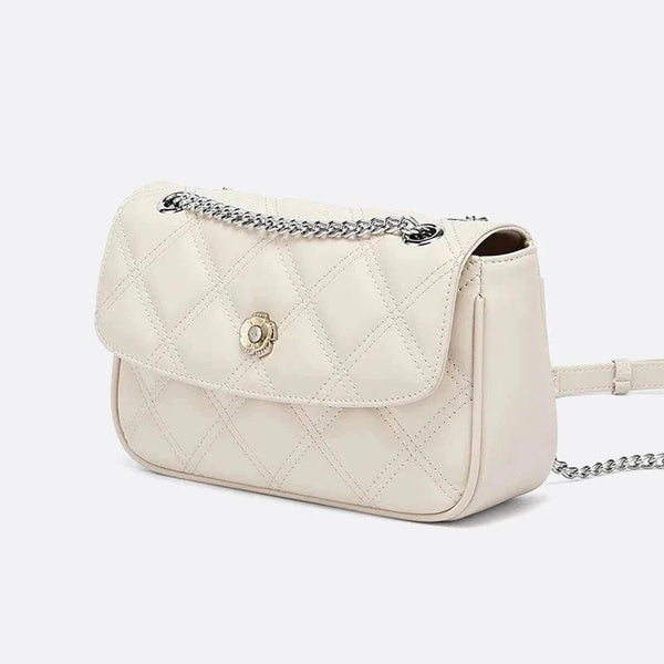 Sac Bandoulière Blanc Matelassé | Nina Sac