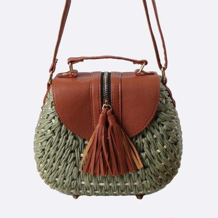 Sac Bandoulière Corde Tressée | Nina Sac Vert sauge