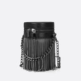 Sac Bandoulière Cuir Noir Cylinder | Nina Sac