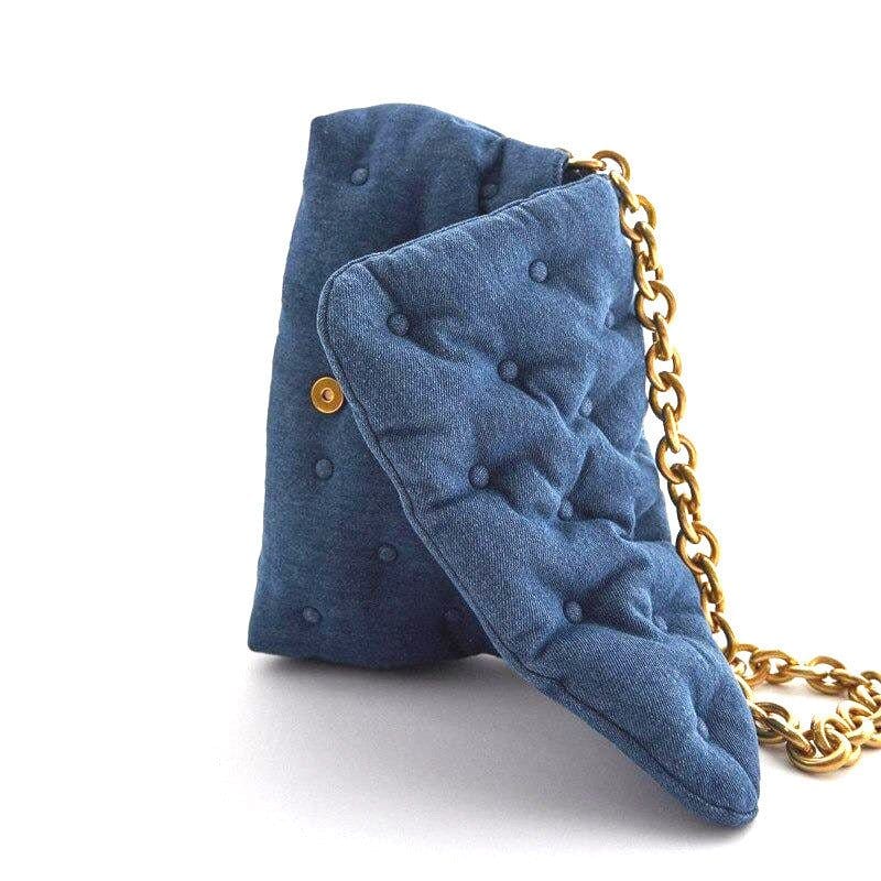 Sac Bandoulière Denim Matelassé Brandé | Nina Sac